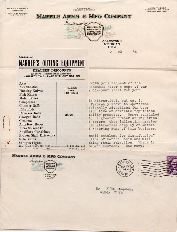 marbles letter envelope 1936