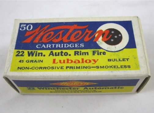 Western 22 ammunition Winchester auto rim fire 1903
