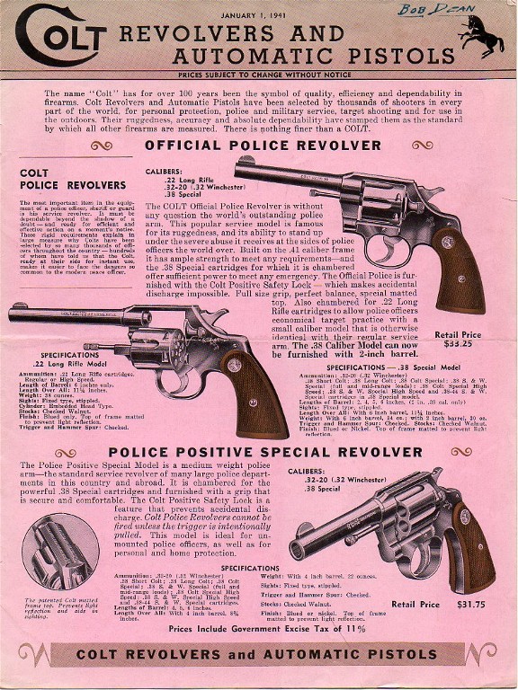 Colt catalog 1941