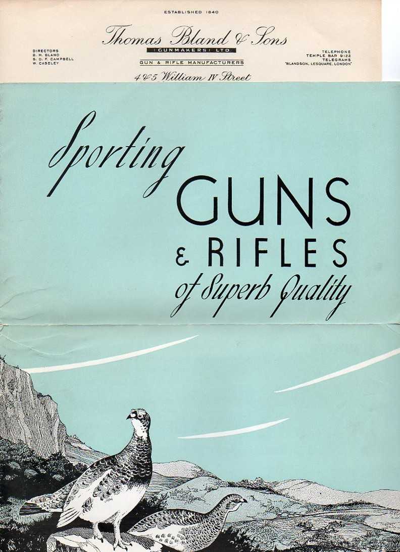 Thomas Bland & Sons Gun catalog 1953
