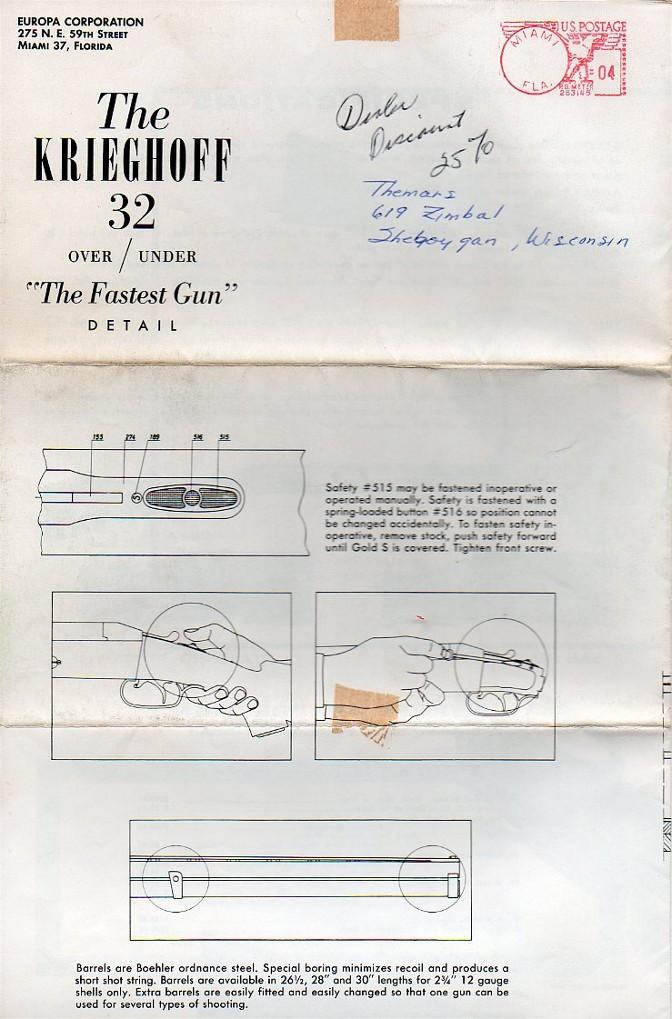 Krieghoff Model 32 instructions