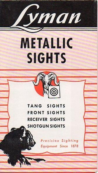 Lyman gun sights 1954 catalog