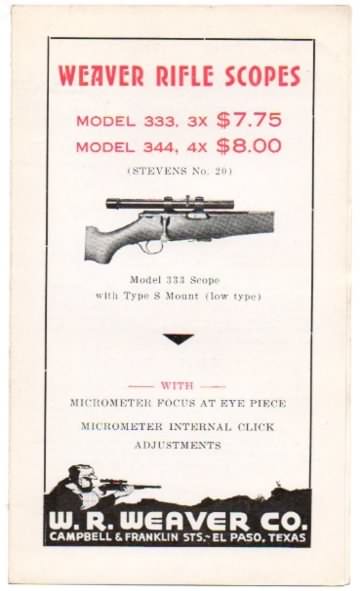 weaver rifle scopes brochure