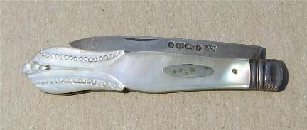 silver fruit knife mother of pearl grips