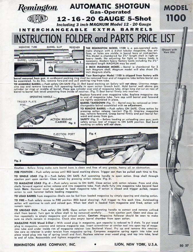 remington model 1100 instructions